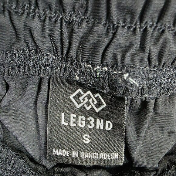 Womens Black LEG3ND Jogger Pants Drawstring Elastic Waistband Zippered Pockets S - Picture 2 of 10
